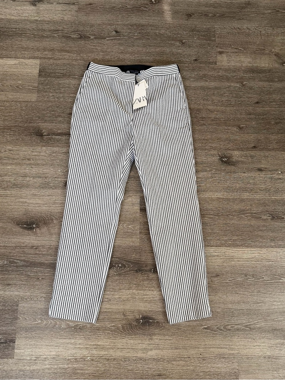ZARA Black and White Striped Trousers